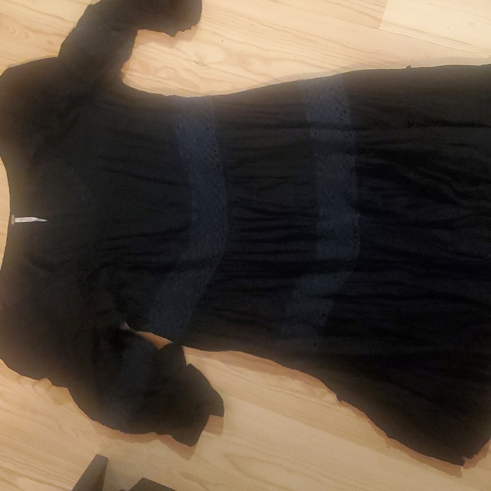 Free People black tiered mini dress